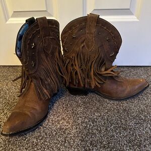 Dingo Women's Cassidy Western fringed Boots Brown Size 10M